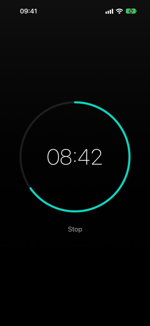 A session in progress with 8 minutes 42 seconds left